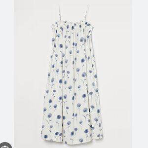 H&M Spaghetti Strap Smocked Midi Dress Floral